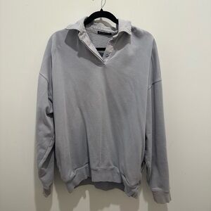 Brandy Melville Blue Collared Sweatshirt
